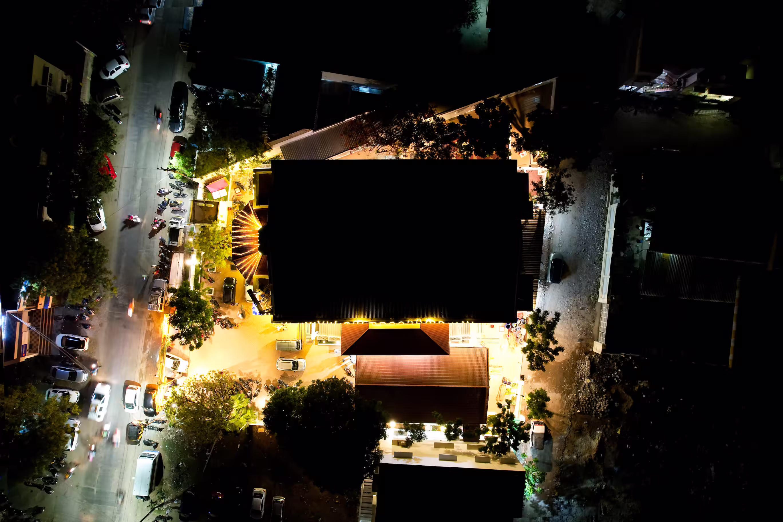 Top view with lights